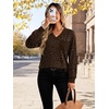 image:imageWIHOLL V Neck Long Sleeve Shirts Womens Tops Dressy Casual Fall OutfitsLeopard Print
