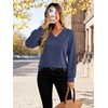 image:imageWIHOLL V Neck Long Sleeve Shirts Womens Tops Dressy Casual Fall OutfitsNavy Blue Stripe