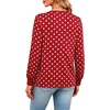 image:imageWIHOLL V Neck Long Sleeve Shirts Womens Tops Dressy Casual Fall OutfitsRed Polka Dot