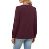 image:imageWIHOLL V Neck Long Sleeve Shirts Womens Tops Dressy Casual Fall OutfitsWine Red