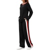 image:imageWIHOLL Womens 2 Piece Lounge Sets Fall Outfits Fashion Clothing ClothesBlack
