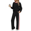 image:imageWIHOLL Womens 2 Piece Lounge Sets Fall Outfits Fashion Clothing ClothesBlack