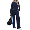 image:imageWIHOLL Womens 2 Piece Lounge Sets Fall Outfits Fashion Clothing ClothesNavy