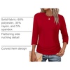 image:imageWIHOLL Womens 34 Length Sleeve Tops Crewneck Ruched Summer Shirts 2026 Business Casual Outfits Blouses Spring Clothes03  Red