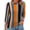 image:imageWIHOLL Womens 34 Length Sleeve Tops Crewneck Ruched Summer Shirts 2026 Business Casual Outfits Blouses Spring Clothes05  Floral Stripe