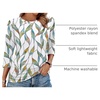 image:imageWIHOLL Womens 34 Length Sleeve Tops Crewneck Ruched Summer Shirts 2026 Business Casual Outfits Blouses Spring Clothes06  Floral Leaf