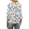 image:imageWIHOLL Womens 34 Length Sleeve Tops Crewneck Ruched Summer Shirts 2026 Business Casual Outfits Blouses Spring Clothes06  Floral Leaf