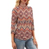 image:imageWIHOLL Womens 34 Length Sleeve Tops Crewneck Ruched Summer Shirts 2026 Business Casual Outfits Blouses Spring Clothes08  Boho