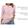 image:imageWIHOLL Womens 34 Length Sleeve Tops Crewneck Ruched Summer Shirts 2026 Business Casual Outfits Blouses Spring Clothes09  Pink Leopard