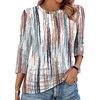 image:imageWIHOLL Womens 34 Length Sleeve Tops Crewneck Ruched Summer Shirts 2026 Business Casual Outfits Blouses Spring Clothes10  Tie Dye White