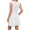 image:imageWIHOLL Womens A Line Sleeveless Square Neck Mini Dress Spring Summer Cute Elegant Classy Club Party Graduation Formal Cocktail Petite Y2K Juniors Teen Girls Little Short White Dresses Trendy XS