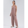 image:imageWIHOLL Womens Casual Loose Knit Jumpsuits Sleeveless V Neck Romper with Pocket and Long Pants Overalls