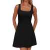 image:imageWIHOLL Womens Dresses Spring Summer Dresses for Women 2025 Elegant Classy Square Neck Sleeveless A Line Mini Sexy Party Formal Cocktail Graduation Dress Teens Outfits Short Little Black Dress S