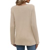 image:imageWIHOLL Womens Lace Long Sleeve Shirts Fall Tops Fashion Dressy Casual Lightweight Sweaters Mesh Clothes Trendy Waffle KnitAoatmeal