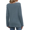 image:imageWIHOLL Womens Lace Long Sleeve Shirts Fall Tops Fashion Dressy Casual Lightweight Sweaters Mesh Clothes Trendy Waffle KnitDreal Teal