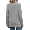 image:imageWIHOLL Womens Lace Long Sleeve Shirts Fall Tops Fashion Dressy Casual Lightweight Sweaters Mesh Clothes Trendy Waffle KnitEgrey