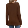 image:imageWIHOLL Womens Lace Long Sleeve Shirts Fall Tops Fashion Dressy Casual Lightweight Sweaters Mesh Clothes Trendy Waffle KnitIcoffee
