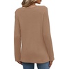 image:imageWIHOLL Womens Lace Long Sleeve Shirts Fall Tops Fashion Dressy Casual Lightweight Sweaters Mesh Clothes Trendy Waffle KnitJkhaki
