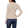 image:imageWIHOLL Womens Long Sleeve Shirts Collared Neck Business Casual Fitted TopsAapricot