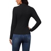image:imageWIHOLL Womens Long Sleeve Shirts Collared Neck Business Casual Fitted TopsAblack