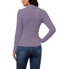 image:imageWIHOLL Womens Long Sleeve Shirts Collared Neck Business Casual Fitted TopsAgrey Purple