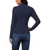 image:imageWIHOLL Womens Long Sleeve Shirts Collared Neck Business Casual Fitted TopsAnavy Blue