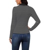 image:imageWIHOLL Womens Long Sleeve Shirts Collared Neck Business Casual Fitted TopsBblackwhite Striped