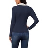 image:imageWIHOLL Womens Long Sleeve Shirts Collared Neck Business Casual Fitted TopsCnavy Bluewhite