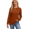 image:imageWIHOLL Womens Long Sleeve Shirts Loose Fits Fall Outfits Basic Casual Tunic Tops Crewneck Clothes