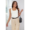 image:imageWIHOLL Womens Ribbed Tank Tops 2025 Summer Scoop Neck Slim Fitted Tops Casual Basic Knit Sleeveless ShirtsBwhite