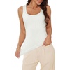 image:imageWIHOLL Womens Ribbed Tank Tops 2025 Summer Scoop Neck Slim Fitted Tops Casual Basic Knit Sleeveless ShirtsBwhite