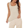 image:imageWIHOLL Womens Ribbed Tank Tops 2025 Summer Scoop Neck Slim Fitted Tops Casual Basic Knit Sleeveless ShirtsCsand