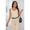 image:imageWIHOLL Womens Ribbed Tank Tops 2025 Summer Scoop Neck Slim Fitted Tops Casual Basic Knit Sleeveless ShirtsCsand