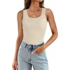 image:imageWIHOLL Womens Ribbed Tank Tops 2025 Summer Scoop Neck Slim Fitted Tops Casual Basic Knit Sleeveless ShirtsCsand