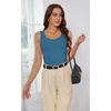 image:imageWIHOLL Womens Ribbed Tank Tops 2025 Summer Scoop Neck Slim Fitted Tops Casual Basic Knit Sleeveless ShirtsSmoky Blue