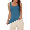 image:imageWIHOLL Womens Ribbed Tank Tops 2025 Summer Scoop Neck Slim Fitted Tops Casual Basic Knit Sleeveless ShirtsSmoky Blue