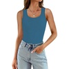 image:imageWIHOLL Womens Ribbed Tank Tops 2025 Summer Scoop Neck Slim Fitted Tops Casual Basic Knit Sleeveless ShirtsSmoky Blue