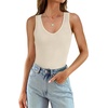 image:imageWIHOLL Womens Ribbed Tank Tops 2025 Summer V Neck Slim Fitted Tops Casual Basic Knit Sleeveless Shirts