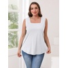 image:imageWIHOLL Womens Square Neck Tank Top1white