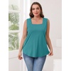 image:imageWIHOLL Womens Square Neck Tank Top2cadetblue
