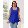 image:imageWIHOLL Womens Square Neck Tank Top3blue