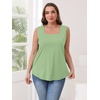 image:imageWIHOLL Womens Square Neck Tank Top3light Green