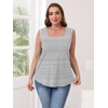 image:imageWIHOLL Womens Square Neck Tank Top4stripes Black