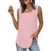 image:imageWIHOLL Womens Square Neck Tank Top4stripes Pink