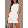 image:imageWIHOLL Womens Summer Sleeveless Boat Neck Mini Dress Slim Fit Party Club Bodycon DressesA  White