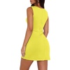 image:imageWIHOLL Womens Summer Sleeveless Boat Neck Mini Dress Slim Fit Party Club Bodycon DressesY  Yellow