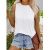 image:imageWIHOLL Womens Summer Tank Tops Pleated Round Neck Sleeveless Tops for Women Casual Flowy