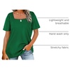 image:imageWIHOLL Womens Summer Tops Casual Square Neck Puff Short Sleeve T Shirts0green