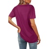 image:imageWIHOLL Womens Summer Tops Casual Square Neck Puff Short Sleeve T Shirts0purple