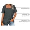 image:imageWIHOLL Womens Summer Tops Casual Square Neck Puff Short Sleeve T Shirts1black Stripes